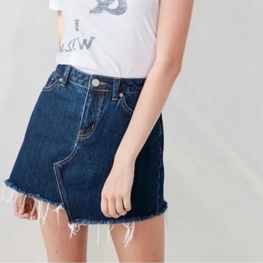 BDG distressed asymmetrical denim miniskirt